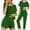 Green, variant on Ruimatai Women's Pajama Set 3PCS Casual Sleepwear Short Sleeve Top with Shorts and Pants Soft Comfortable Home Lounge Wear