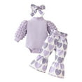 thumbnail image 2 of RTKFRFLM Valentine's Day Gift Baby Girl Clothes Set 3PC & Flora Romper with Ruffle Pants Soft Cotton 0-24 Months Outfit for Photo, 2 of 9