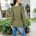 thumbnail image 5 of Women's Long Sleeve Ribbed Knit Sweater with Gathered Shoulders - Medium, Green, 5 of 6