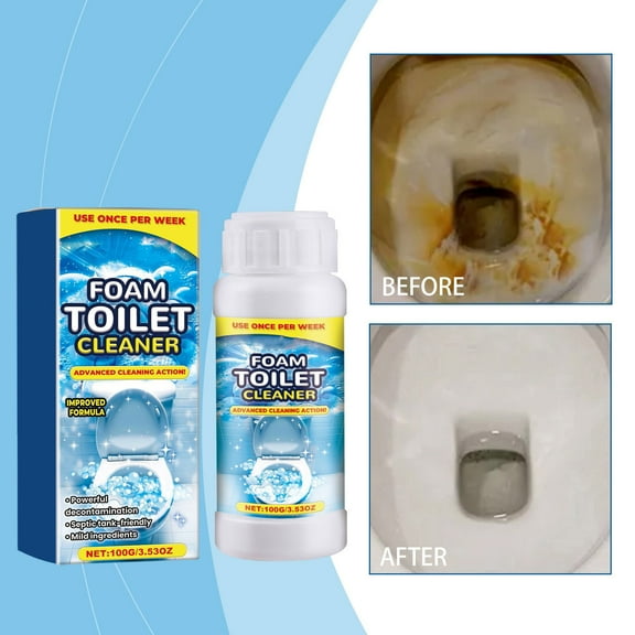 Foam Toilet Cleaner, Powerful Decontamination & Deep Cleaning, Septic Tank Safe, 100g, Advanced Cleaning Action, Weekly Use