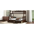thumbnail image 5 of Newest Twin over Full Bunk Bed with Drawers, Convertible to 2 Separate Beds,Espresso Wooden Bunk Bed with Storage, Space Saving 2-in-1 Bed Frame, 5 of 17
