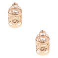thumbnail image 4 of Guardoinrt Electroplated Metal Birdcage Shape Tea Light B- Candle Holder Rose Gold Type E 2Set, 4 of 6