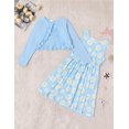 thumbnail image 3 of Arshiner Toddler Girls Dress Sets Cute A-Line Tank Dress with Pockets and Long Sleeve Shrugs, 3 of 6