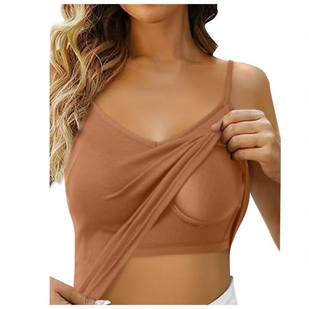 YUDTA Womens Cami with Built In Bra Camisole Women Workout Sports Bra Tank Tops Woman Racerback Tanks with Built In Bra Bra for Day Today 2025 Double Lined Tank Top Built In Bra Push Up Bra Tank Top