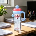 thumbnail image 4 of 1200ml Large Capacity Plastic Cup High-Value Handle Straw Cup LeakProof Reusable Water Cup For Home OfficeTravelOutdoorSports, 4 of 6