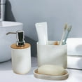 thumbnail image 4 of Ceramic White Bathroom Accessories Set Dispenser for Apartment Vanity 3pcs, 4 of 10