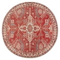 thumbnail image 3 of GLN Rugs Knossos - Indoor, Machine Washable Area Rug 5'3" Round Turkish Red/Beige Home Carpet, 3 of 8