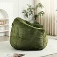 thumbnail image 6 of Green Bean Bag Chair-w/Armrests, High-Density Foam for Living room, Bedroom, 6 of 7