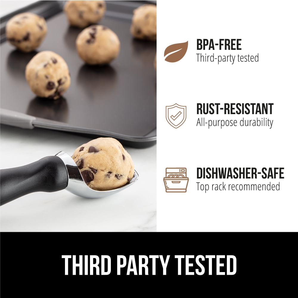 GORILLA GRIP Ice Cream Scoop Professional Grade Ice Cream Scooper for Perfect Round Scoops Black