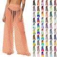 thumbnail image 1 of Pincandy Women See Through Sheer Mesh Pants Beach Swimsuit Bikini Bottom Cover up Party Club Elastic High Waist Wide Leg Pants, 1 of 7