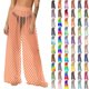 thumbnail image 1 of Pincandy Women See Through Sheer Mesh Pants Beach Swimsuit Bikini Bottom Cover up Party Club Elastic High Waist Wide Leg Pants, 1 of 7