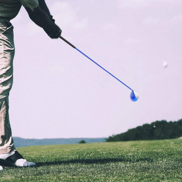 Ayuda para entrenador de swing de golf, barra de calentamiento, ejercicio, entrenador de swing de golf, ejercitador, barra de entrenamiento de swing d Azul