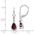 thumbnail image 2 of 14K White Gold Earring Drop & Dangle Women'S Garnet Pear Red 27 mm 7, 2 of 2