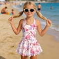 thumbnail image 3 of DISNIMO Girls Swimsuits Butterfly Flower Printed Sleeveless U Neck Swimwear Skirted Quick Dry Bathing Suit Soft Stretchy Swim Dress, 3 of 8