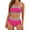 Hot Pink, variant on Women's High Waisted Bikini Sets Solid Color Patchwork Swimwear Strapless Push Up Bathing Suit Two Piece Bathing Suit Beachwear (Black,S)