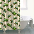 thumbnail image 4 of Cartoon Tractors Green Beige Pattern Shower Curtain 72"x72" ,Bathroom Decorative Shower Curtains Set with 12 Hooks,Modern Waterproof Washable Shower Curtain, 4 of 6
