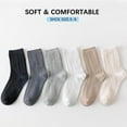 thumbnail image 7 of Womens Crew Socks, Size 9-11,Casual Knit Cotton Comfy Breathable Cool Dress Socks for Girls 6 Pack multicolor, 7 of 7
