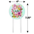 thumbnail image 2 of Acrylic Hello with Pretty Flowers Cake Topper Party Decoration for Wedding Anniversary Birthday Graduation, 2 of 7