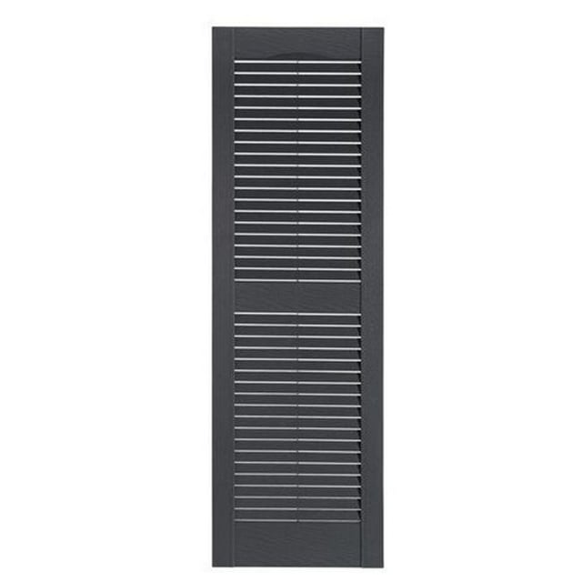 Perfect Shutters IL501535007 Premier Louver Exterior Decorative Shutter, Dark Gray - 15 x 35 in.