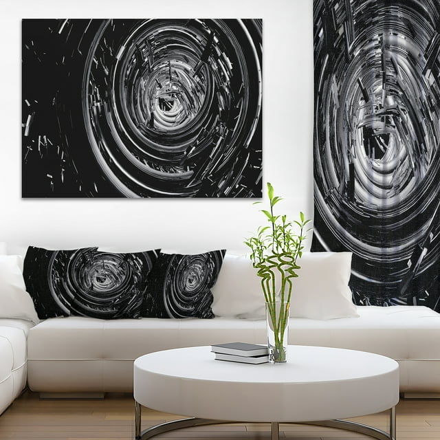 Fractal 3D Tourbillon Noir - Impression sur Toile Abstraite