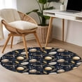thumbnail image 4 of Round Rugs 3.3Ft, Vintage Easter Eggs Round Area Rug Washable Indoor Throw Carpet, Spring Botanical Leaves Black Soft Non Slip Circle Rug for Laundry Room Patio Home Decor Aesthetic, 4 of 8