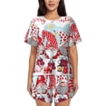 thumbnail image 1 of Fotbe Christmas Conjunto de Pijama Estampado para Mujer, 2 Piezas, Ropa de Dormir con Camiseta de Manga Corta y Shorts Suaves-Small, 1 of 6