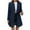 Navy, variant on Womens Wool Coat with Fur Lapel Collar Dress Coats Elegant Double Breasted Peacoat Warm Winter Mid-Length Overcoat