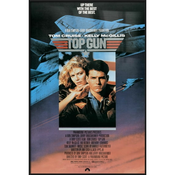 Top Gun - Framed Movie Poster (Regular Style) (Size: 24" X 36") (Matte Black Plastic Frame)