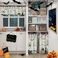 thumbnail image 2 of Halloween Kitchen Curtains Purple Rose Leaves Window Curtains Valance and Tier Set 36 Inch, Cat Pumpkin Bat Skull Ghost Rod Pocket Short Tier Curtain for Room, Retro Small Cafe Kitchen Decor, 2 of 6