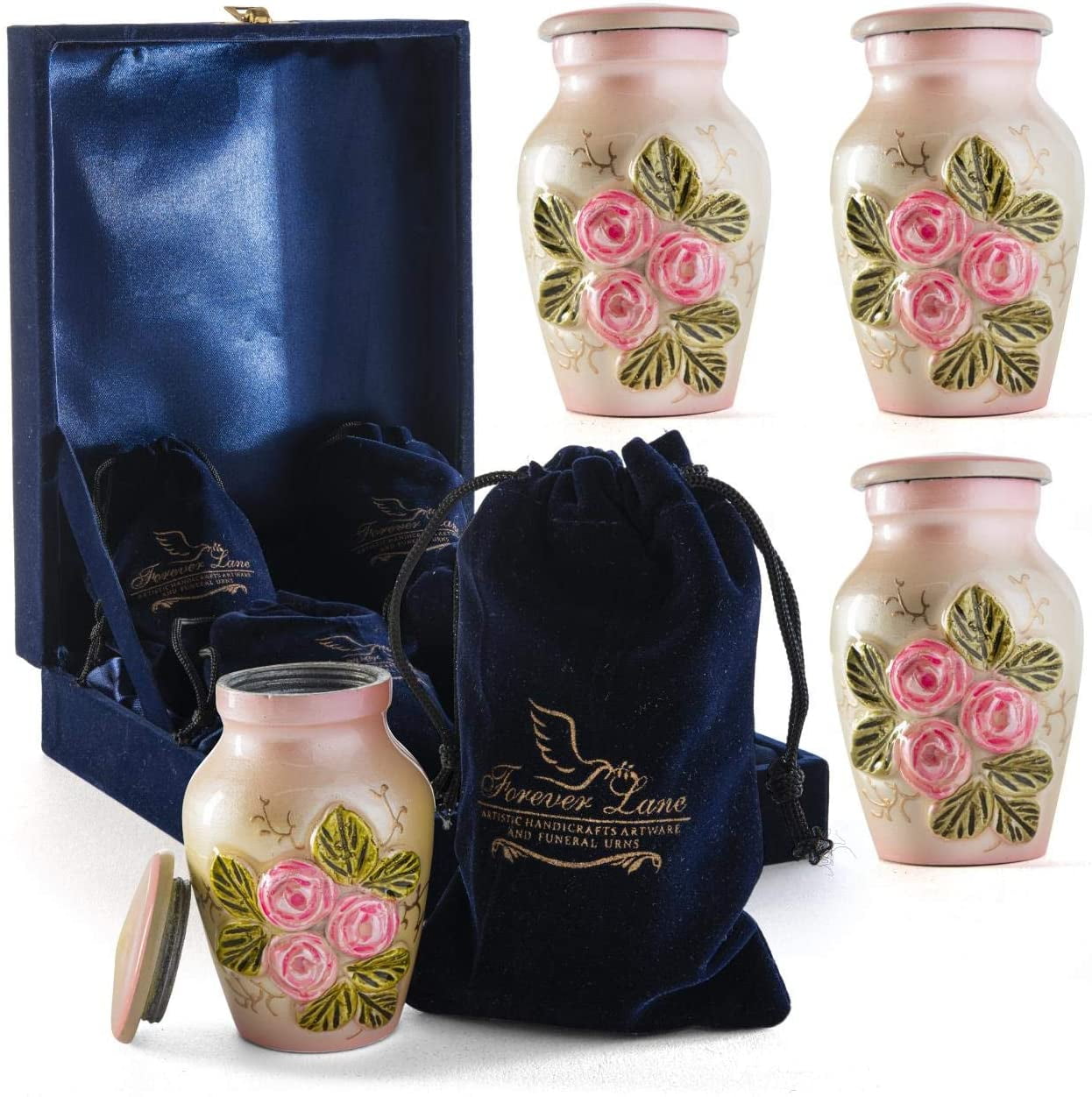 Pink flower Small Keepsake Cremation Urns For Human Ashes by forever