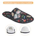 thumbnail image 3 of KLL Forest Flora and Insects Slippers for Women Men House Slip on Indoor Outdoor Bedroom Furry Fleece Lined Ladies Comfy Anti-Skid Rubber Hard Sole-Medium, 3 of 8