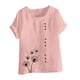 thumbnail image 4 of Vestidos Casuales Para Mujer, Blusas De Mujer De Moda Blusa informal de lino con cuello redondo, manga corta y botones para mujer, 4 of 4