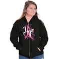 thumbnail image 4 of Hope Pink Ribbon Heart Breast Cancer Womens Plus Size Graphic Zipper Hoodie Brisco Brands 4X, 4 of 5