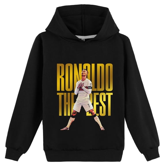 School Wear Sweatshirt Cristiano Ronaldo Graphic Pullover fits Students for Sports Holiday Outings
