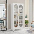 thumbnail image 2 of Erosoei 70.87"H Metal Display Storage Cabinet with Glass Doors and Adjustable Shelves White, 2 of 6