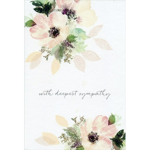 Pictura Three Pale Flowers Deepest Sympathy Sara Miller Sympathy Card