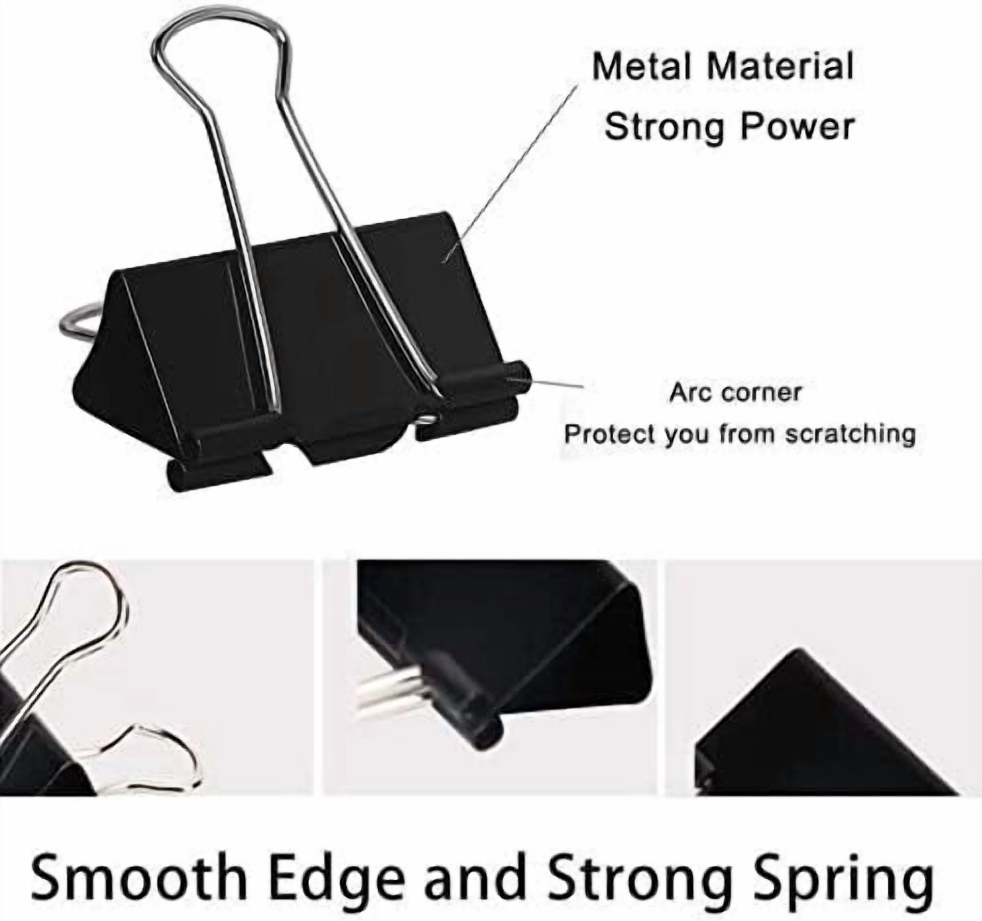Extra Large Binder Clips 2 Inch (48 Pack), Big Paper Clamps for Office and Home Supplies, Black
