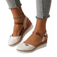 thumbnail image 4 of Sandals for Women Baeitkot Women's Fashionable Casual Spring and Summer Versatile Plus Size Beach Wedge Sandals Round Toe Closed Toe Sandals, 4 of 7