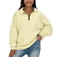 thumbnail image 2 of Sweat Shirts For Womens Women's Solid Color Sweatshirt Womens Oversized Half Zip Pullover Long Sleeve Sweatshirt Quarter Zip Hoodie Sweater Teen Girls Fall Blouse Clothes, 2 of 7