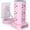 Pink, variant on Power Strip Tower with Multiple Outlets,Flat Plug Surge Protector Tower Extension Cord with 12 AC Outlets 4 USB Ports (2 USB C), 10FT Cord Power Tower Surge Protector for Home Office Dorm Room, White
