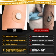 Skin Grip Dexcom G7 & Stelo Patches with Sensor Cut-Out Hole - 20 Pack, Waterproof CGM Glucose Monitor Adhesive Covers, Durable Long-Lasting Patches - Tan