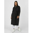 thumbnail image 3 of Black - Unlined - V neck Collar - Plus Size Trench coat - Alia, 3 of 5