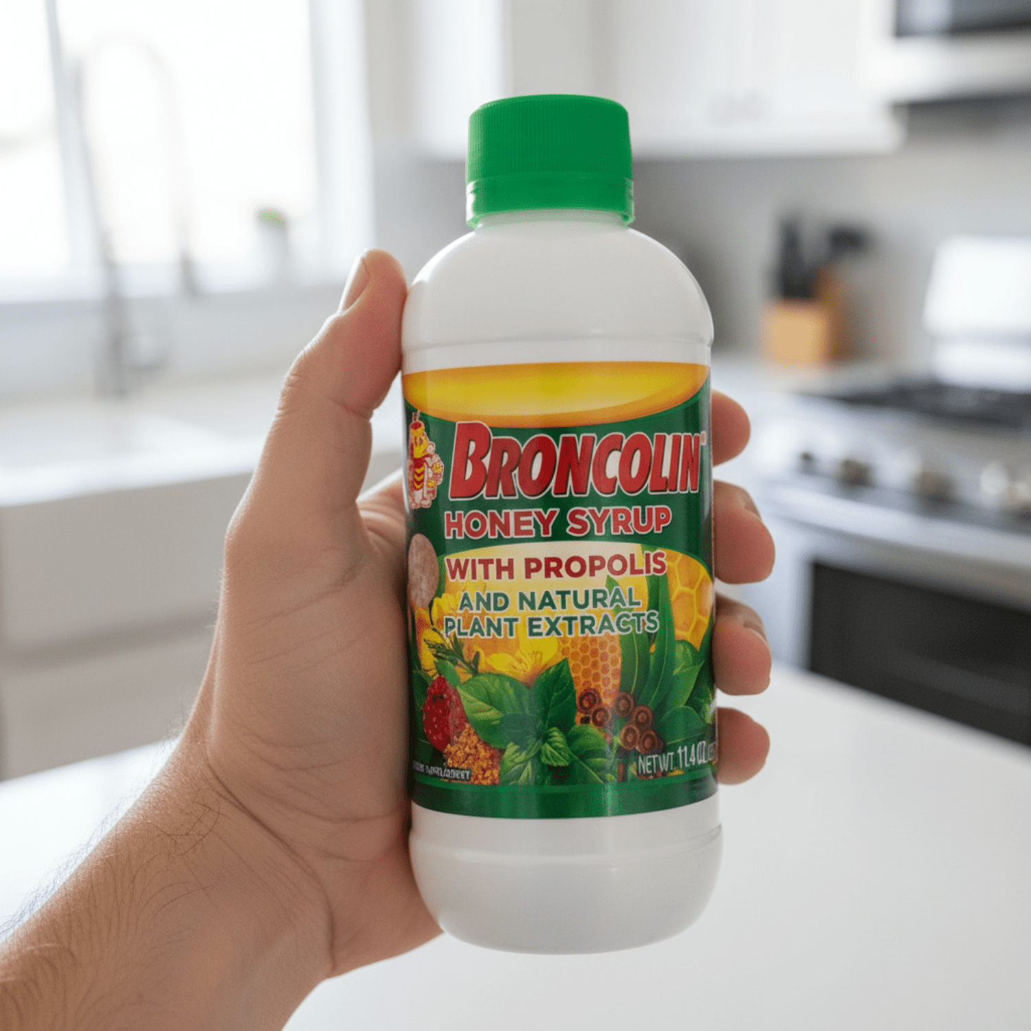 (6 pack) Broncolin Honey Syrup with Propolis Dietary Supplement Cough Syrup, 11.4 oz