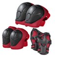 thumbnail image 1 of Slhljlin - Juego de 6 protectores para niños y jóvenes, para ciclismo, patinaje sobre ruedas, patineta, codos, rodillas, manos y muñecas (rojo), 1 of 3