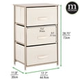 thumbnail image 3 of mDesign Storage Dresser Tower Furniture Unit, 3 Removable Drawers, Cream/Gold, 3 of 7