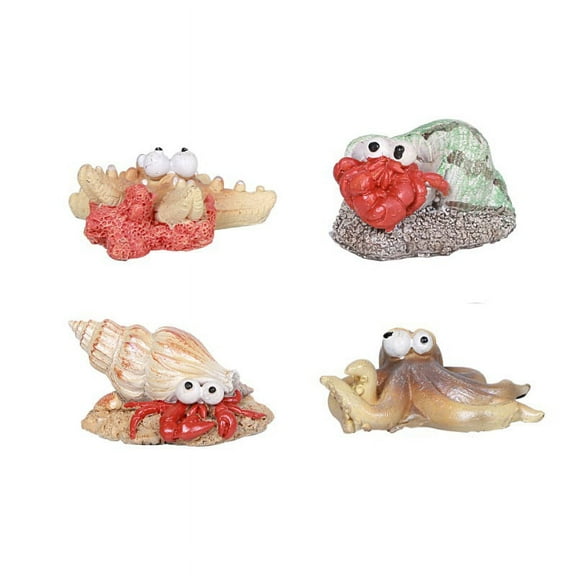 Pacific Giftware PT Underwater Creatures Mini Decorative Statue Set of 4
