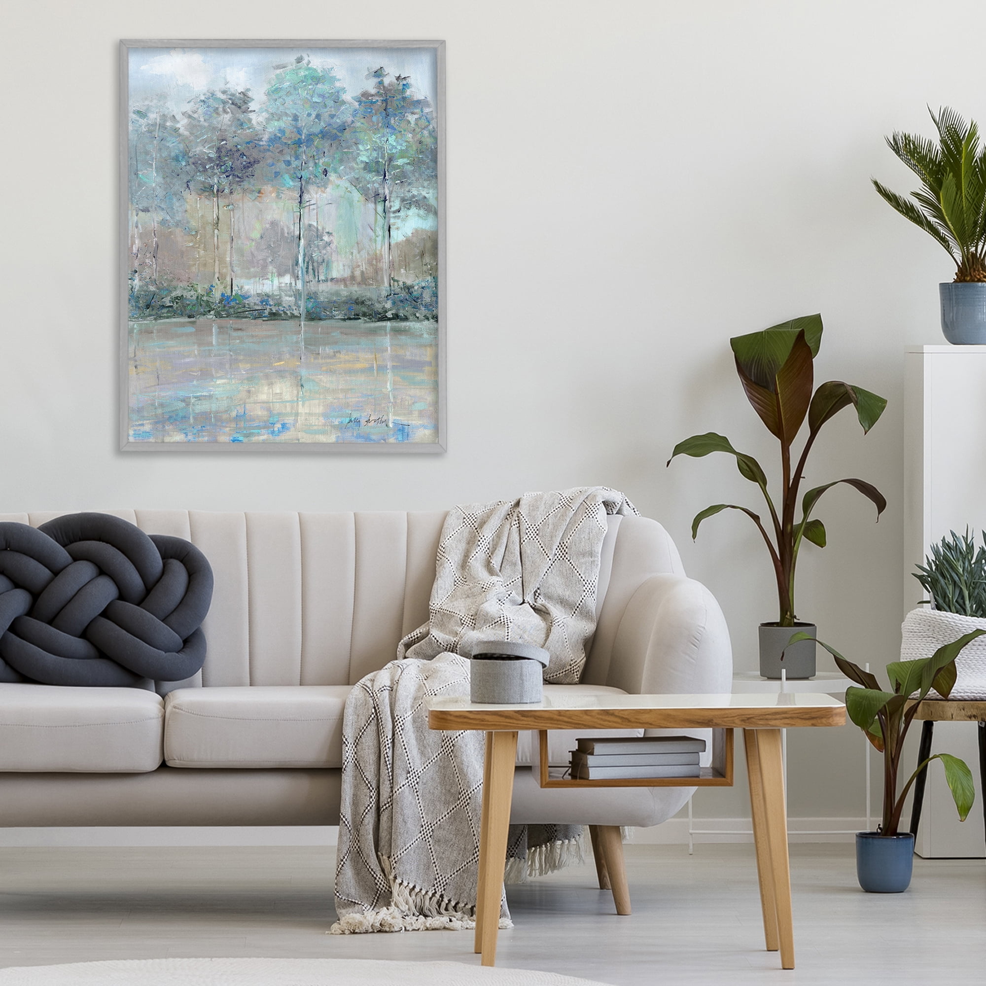 Stupell Industries Subdued Expression of Trees Gray Framed Giclee Art, design by Sally Swatland