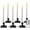 C-White Taper with Holder 9.6", variant on Black Flameless Taper Candles with Remote and Timer, Real Wax LED Taper Candles Battery Operated, Flickering Candle Sticks for Party Halloween Indoor Decoration, 6 Pcs, 9.6 inches