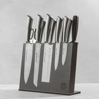 BRODARK Kitchen Knife Set with Block, Ultra Sharp 15 PCS German