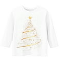 thumbnail image 2 of SuTry Kids Christmas Shirts 3/4 Length Sleeve Hoodless Tops Funny Christmas Print Crew Neck Holiday Tops Pullover for Children 3-12 Years(White#2,10-11 Years), 2 of 3